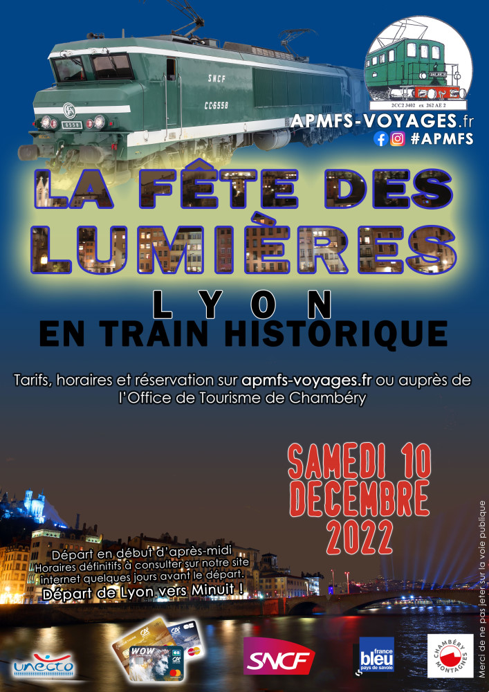 Affiche train APMFS Fete des Lumières Lyon 2022